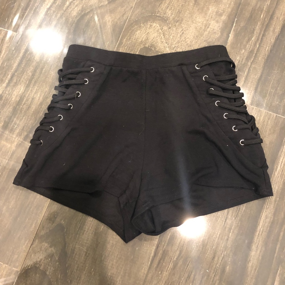 Black mini shorts